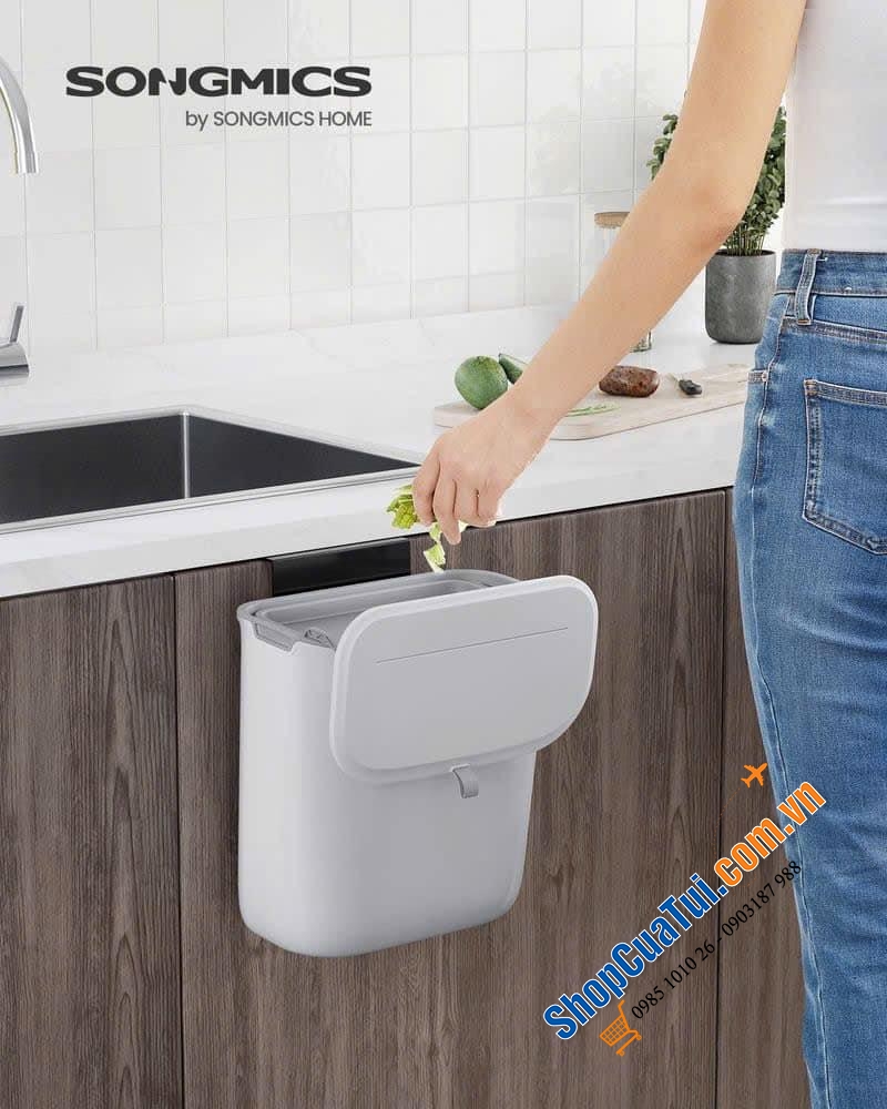 THÙNG RÁC TREO CÁNH TỦ 9L SONGMICS LTB820G9.