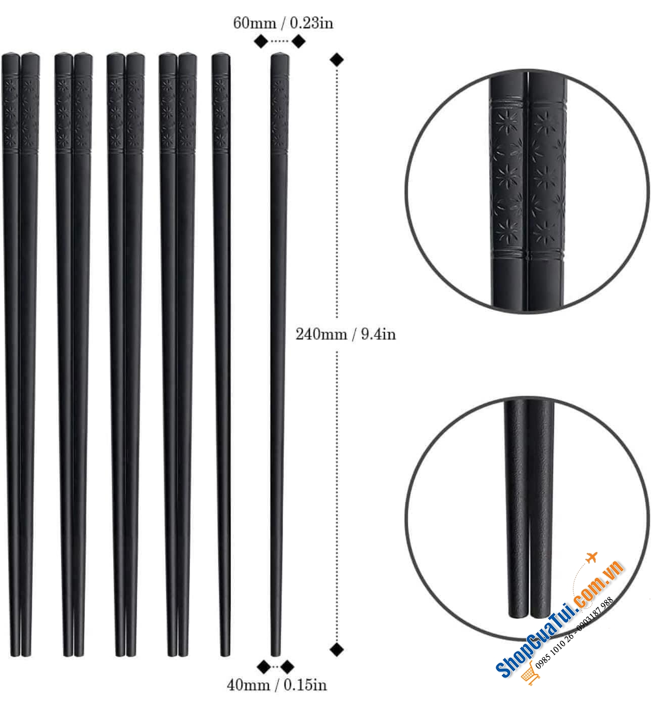 ĐŨA SỢI THUỶ TINH AOOSY SET 5 ĐÔI.