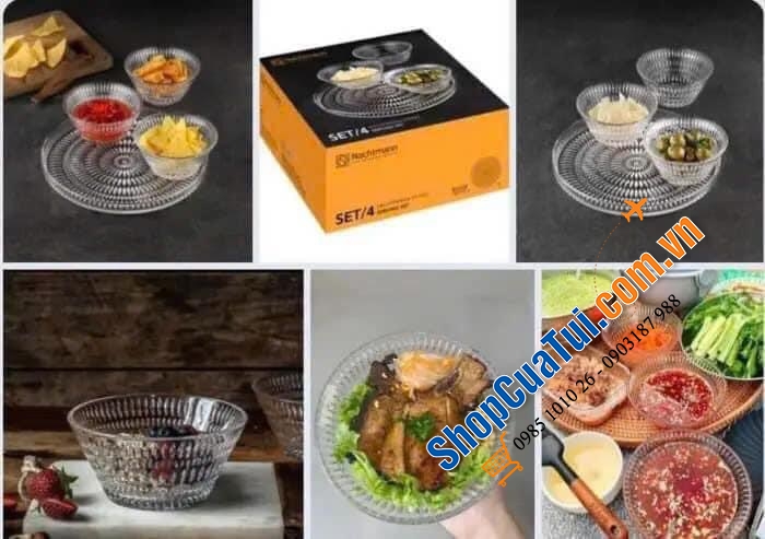 SET 3 BÁT VÀ 1 ĐĨA PHA LÊ NACHTMANN ETHNO 105766 11CM VÀ 22CM.