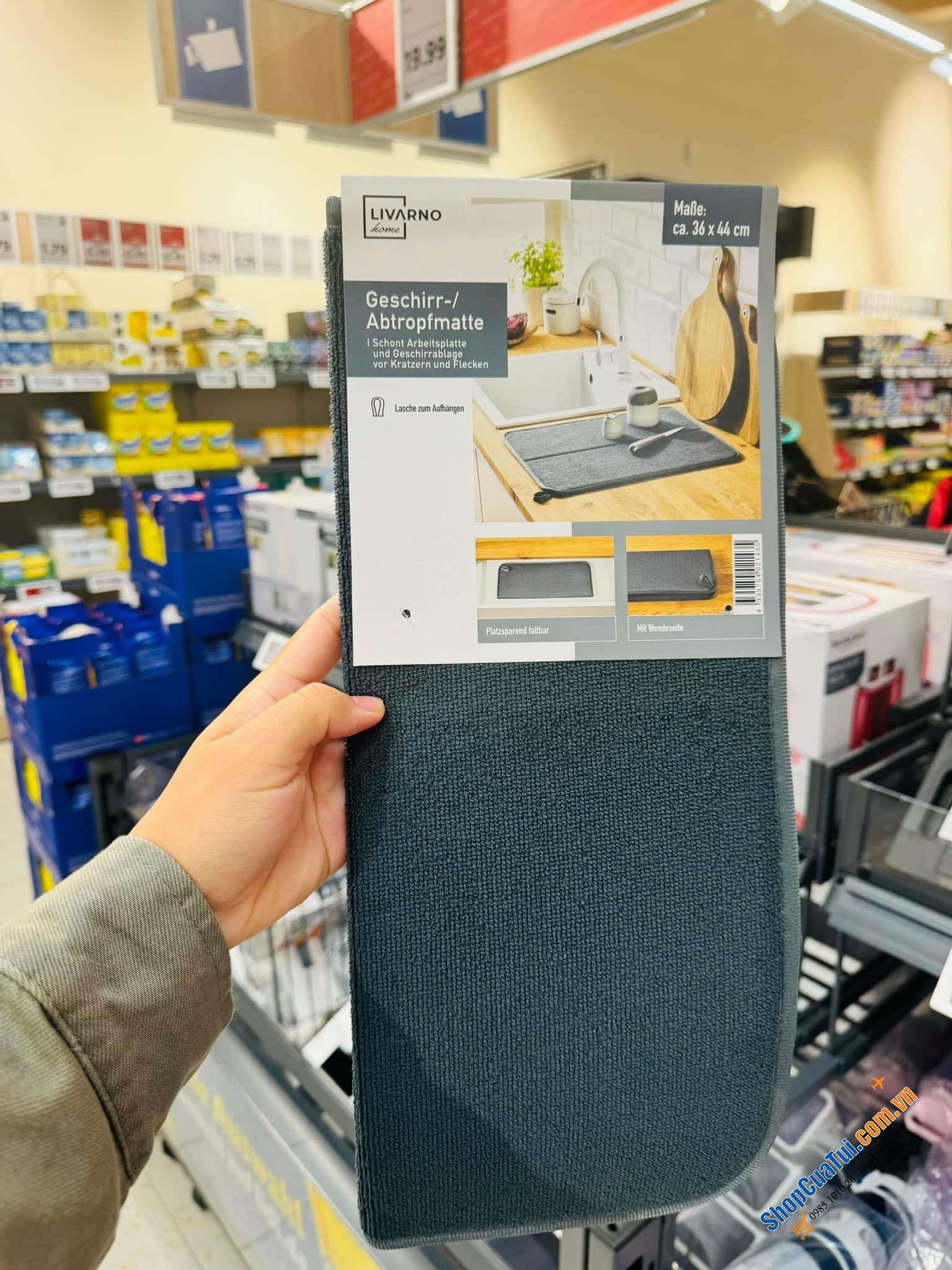 Thảm ráo bát đĩa thìa LIVARNO ĐỨC.