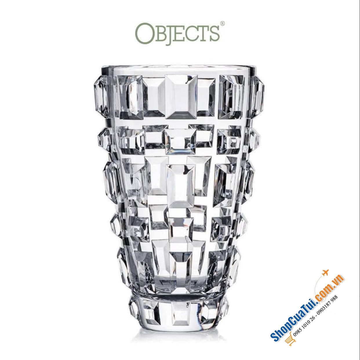 SET LỌ HOA VÀ CHÂN BỒNG ROGASKA GEM - MADE IN SLOVENIA.