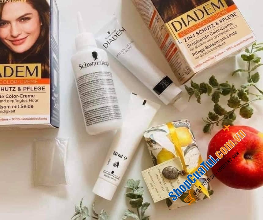 Thuốc nhuộm tóc nữ PHỦ BẠC Diadem Schwarzkopf - hàng nội địa Đức - Số 717 MÀU NÂU SÁNG.