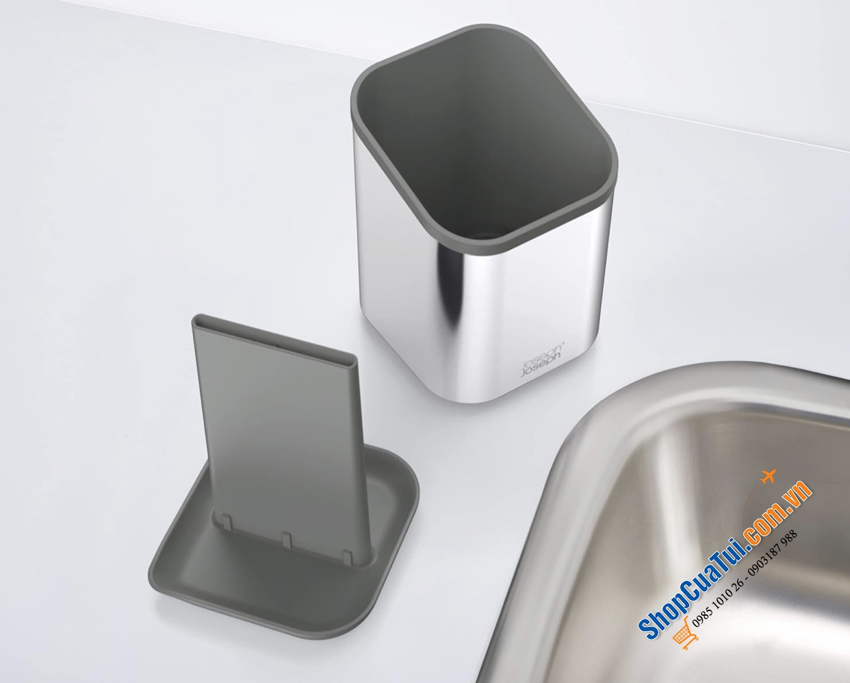 Dụng cụ để dao, thìa, dĩa Duo Steel Cutlery Drainer 851682.