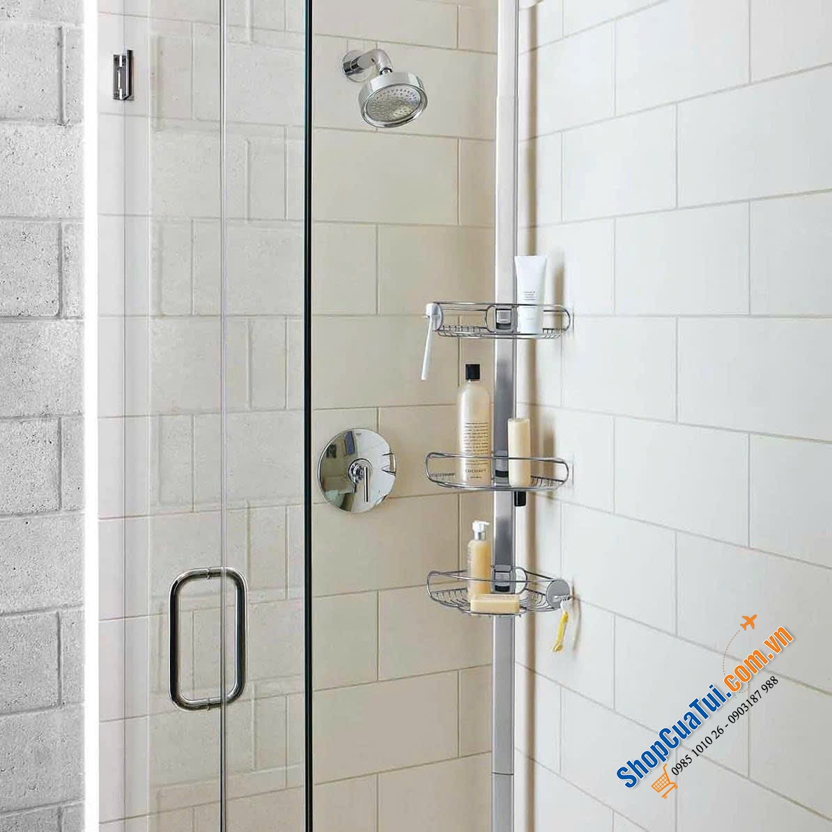 Thanh treo dụng cụ nhà tắm Simplehuman size dài 2m44 mẫu năm 2024 - Không cần khoan đục, dễ dàng lắp đặt