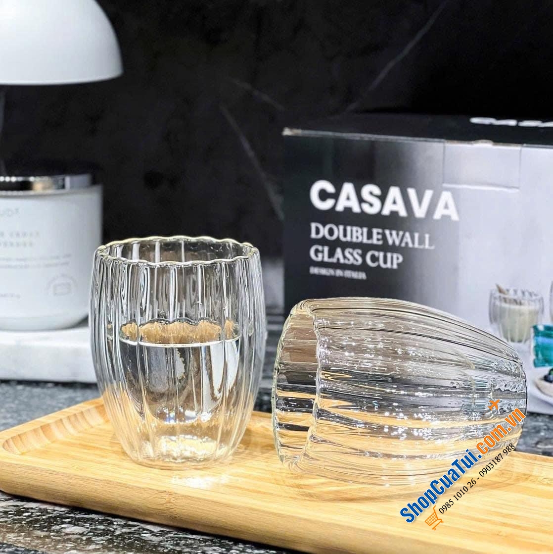 SET 6 CỐC PODIUM 2 LỚP CASAVA MIX SIZE MẪU MỚI 2024.