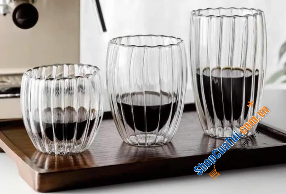 SET 6 CỐC PODIUM 2 LỚP CASAVA MIX SIZE MẪU MỚI 2024.