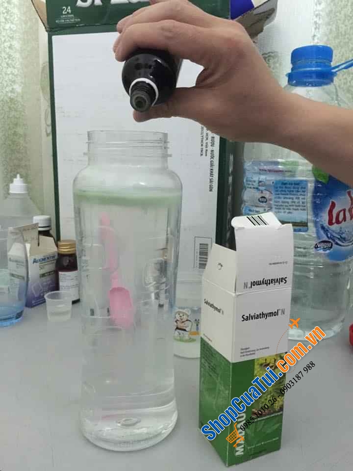 THUỐC SALVIATHYMOL N 100ML XÁCH TAY ĐỨC - xúc miệng RẤT HIỆU QUẢ trị ho, chữa viêm nướu, viêm nạc miệng (nhiệt miệng) và viêm họng (mẫu mới nhất)