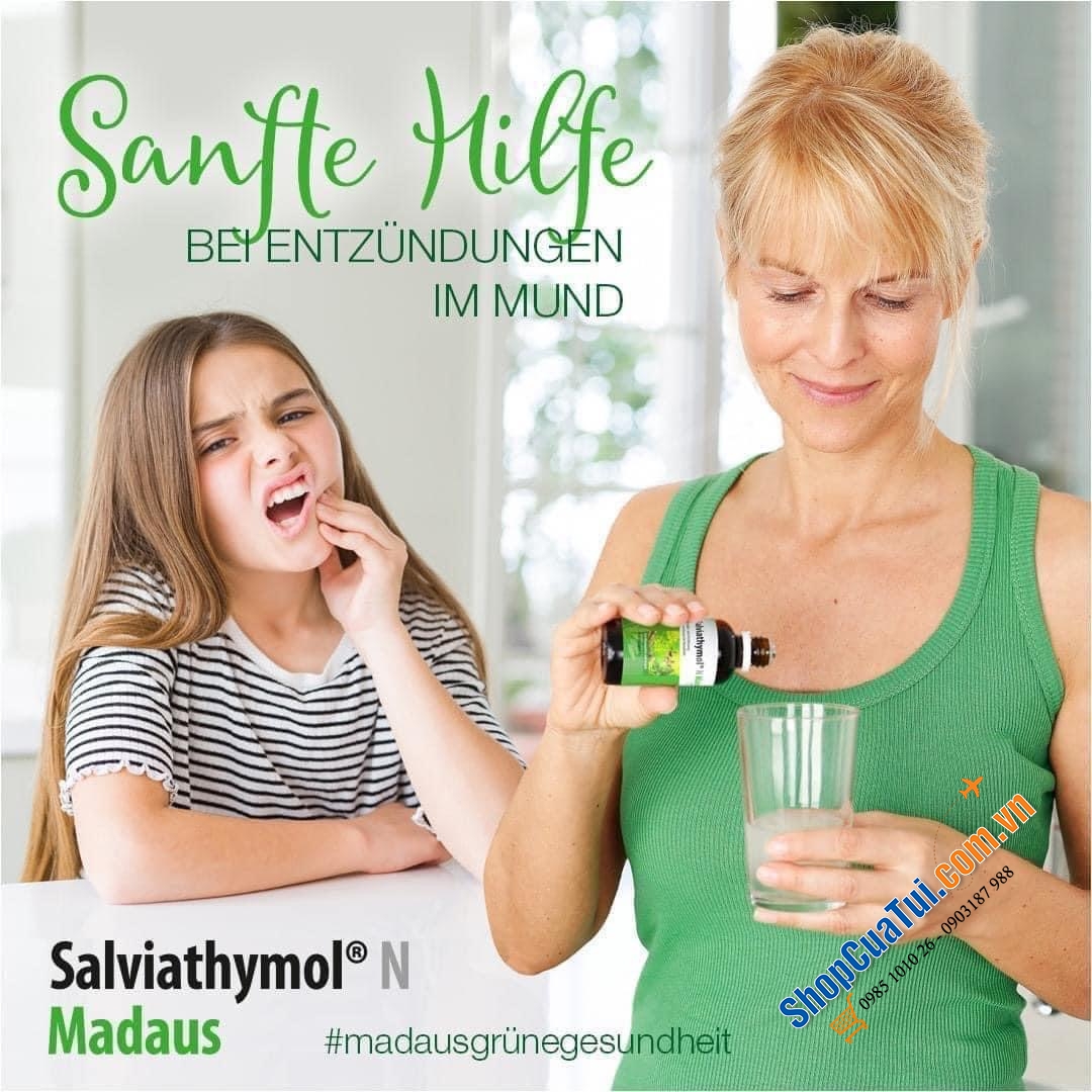 THUỐC SALVIATHYMOL N 100ML XÁCH TAY ĐỨC - xúc miệng RẤT HIỆU QUẢ trị ho, chữa viêm nướu, viêm nạc miệng (nhiệt miệng) và viêm họng (mẫu mới nhất)