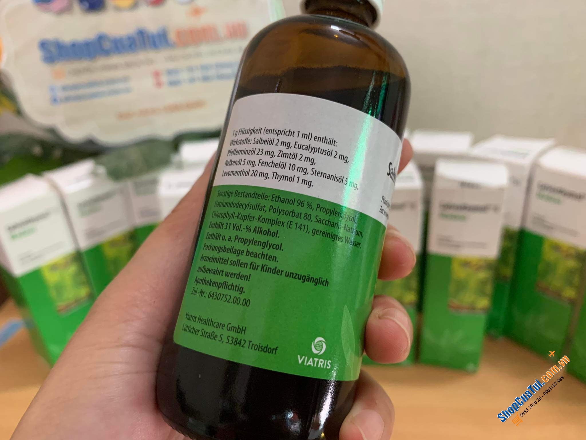THUỐC SALVIATHYMOL N 100ML XÁCH TAY ĐỨC - xúc miệng RẤT HIỆU QUẢ trị ho, chữa viêm nướu, viêm nạc miệng (nhiệt miệng) và viêm họng (mẫu mới nhất)