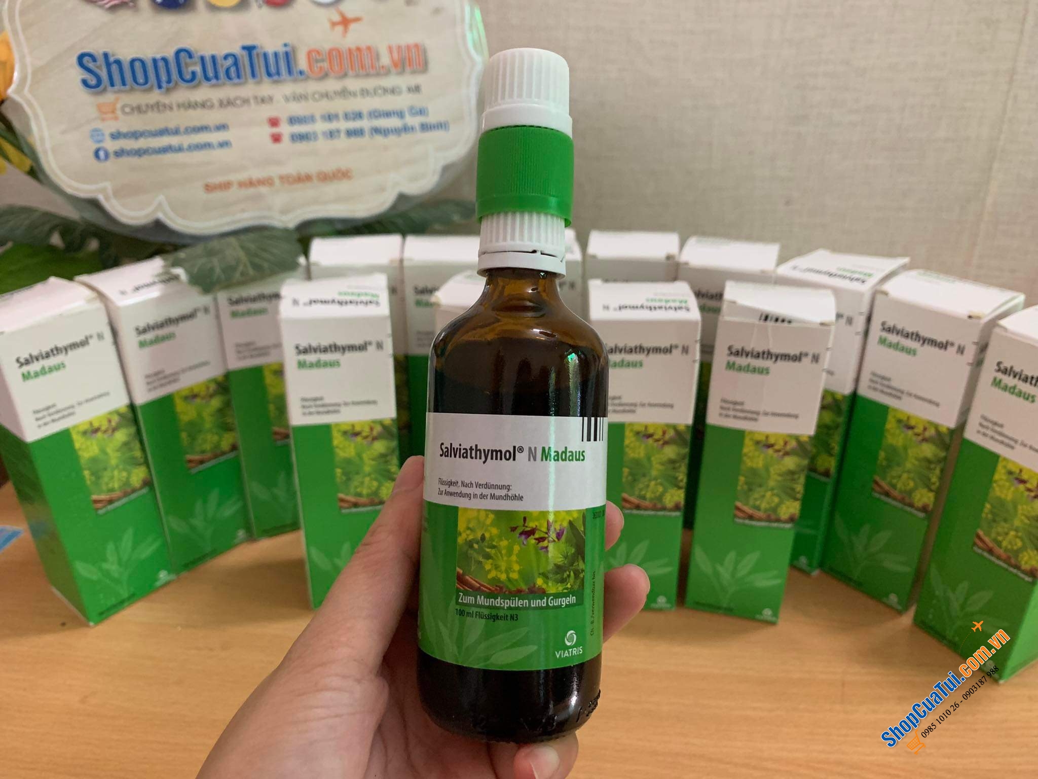 THUỐC SALVIATHYMOL N 100ML XÁCH TAY ĐỨC - xúc miệng RẤT HIỆU QUẢ trị ho, chữa viêm nướu, viêm nạc miệng (nhiệt miệng) và viêm họng (mẫu mới nhất)