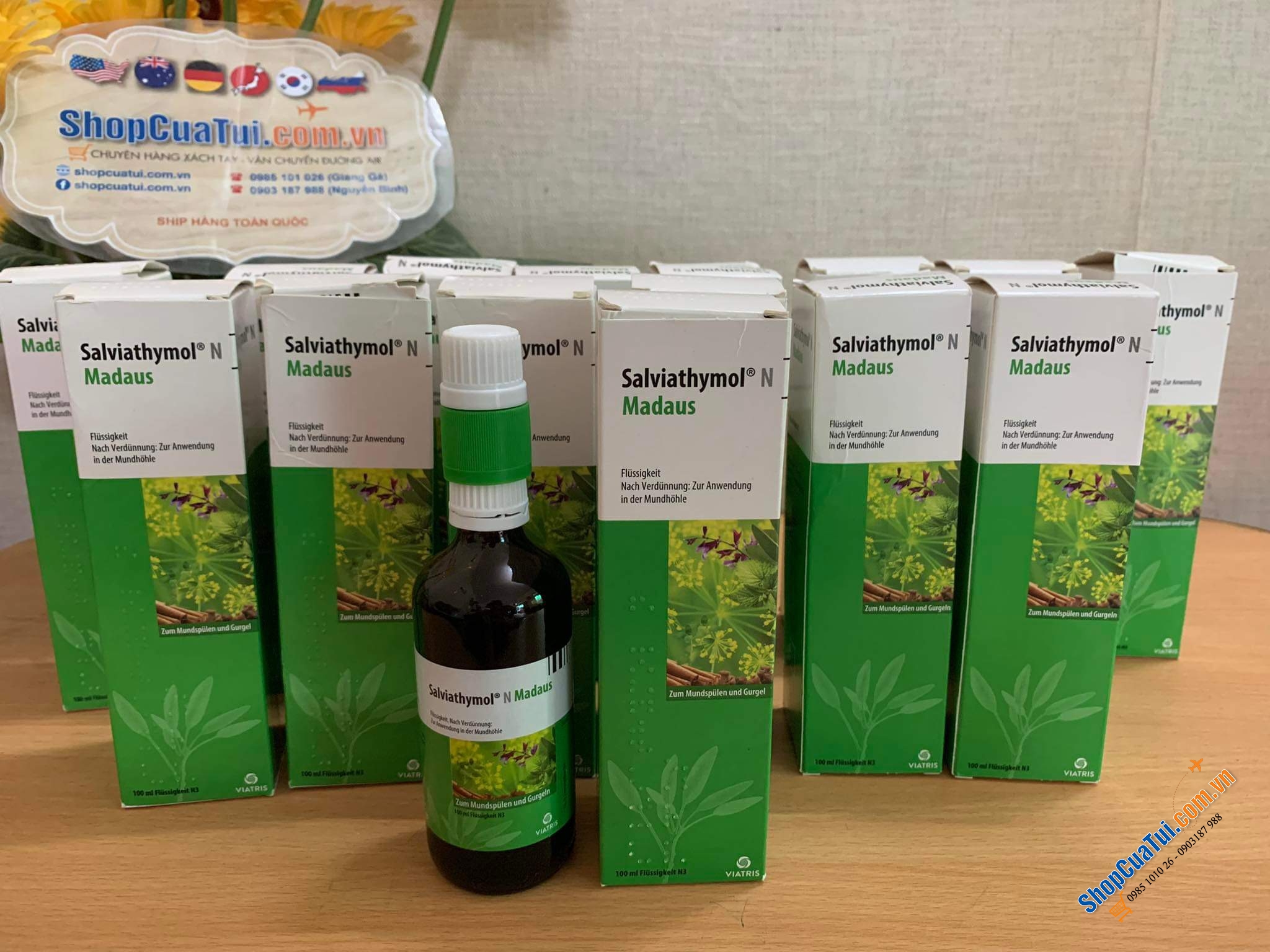 THUỐC SALVIATHYMOL N 100ML XÁCH TAY ĐỨC - xúc miệng RẤT HIỆU QUẢ trị ho, chữa viêm nướu, viêm nạc miệng (nhiệt miệng) và viêm họng (mẫu mới nhất)
