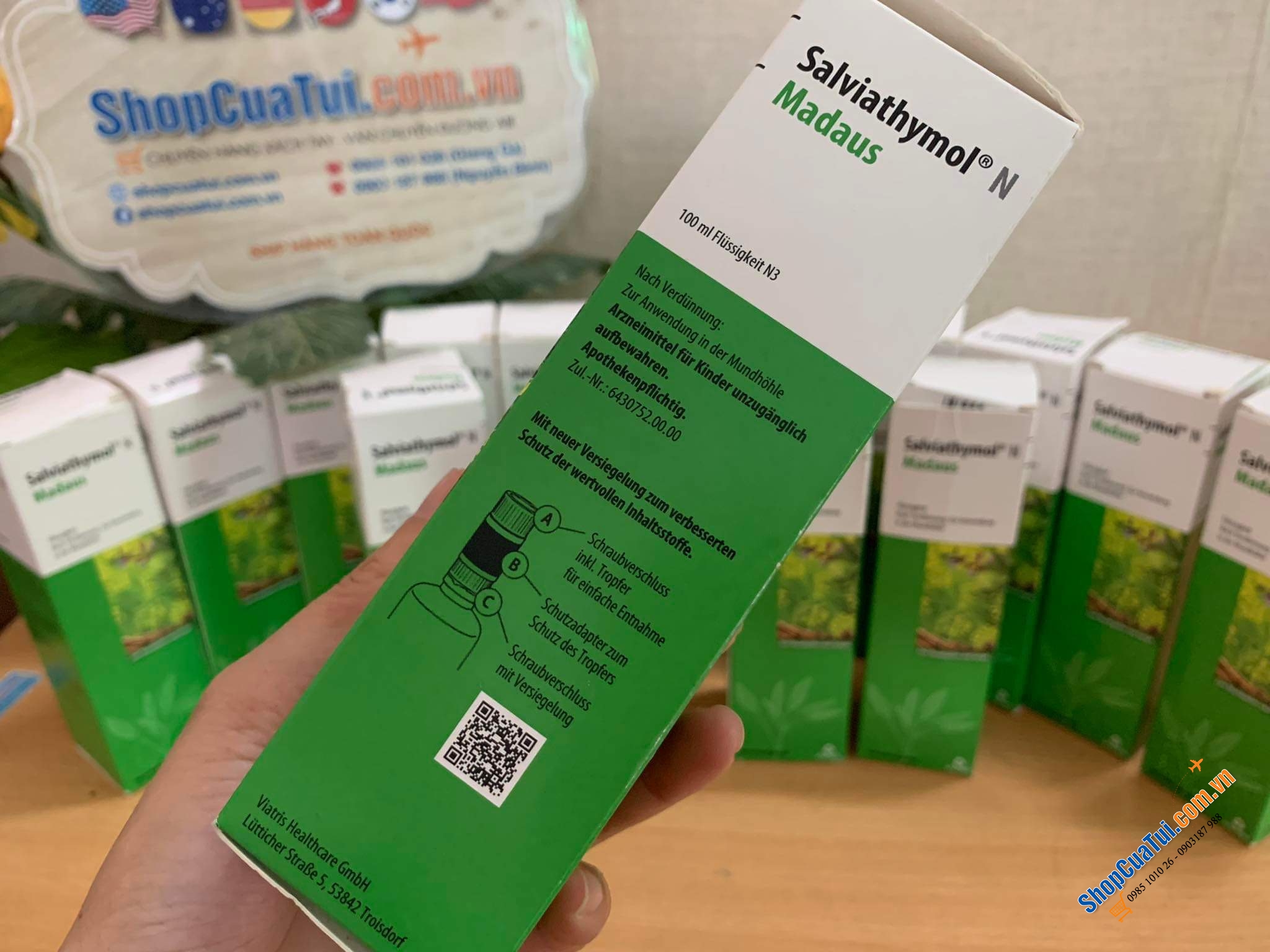 THUỐC SALVIATHYMOL N 100ML XÁCH TAY ĐỨC - xúc miệng RẤT HIỆU QUẢ trị ho, chữa viêm nướu, viêm nạc miệng (nhiệt miệng) và viêm họng (mẫu mới nhất)