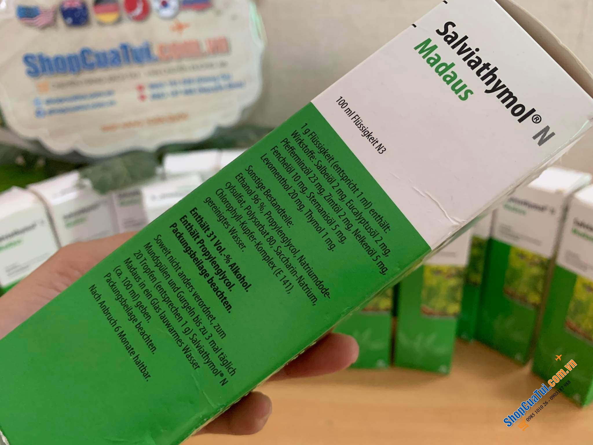 THUỐC SALVIATHYMOL N 100ML XÁCH TAY ĐỨC - xúc miệng RẤT HIỆU QUẢ trị ho, chữa viêm nướu, viêm nạc miệng (nhiệt miệng) và viêm họng (mẫu mới nhất)