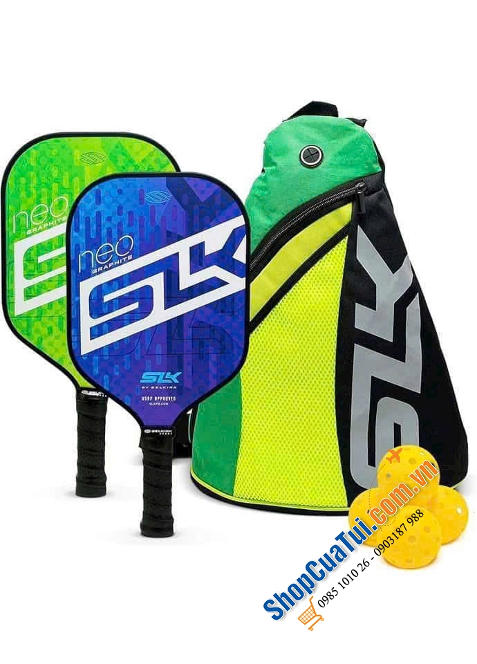 Sét vợt Pickleball SLK Prime Max gồm (2 vợt, 3 bóng & 1 túi đựng