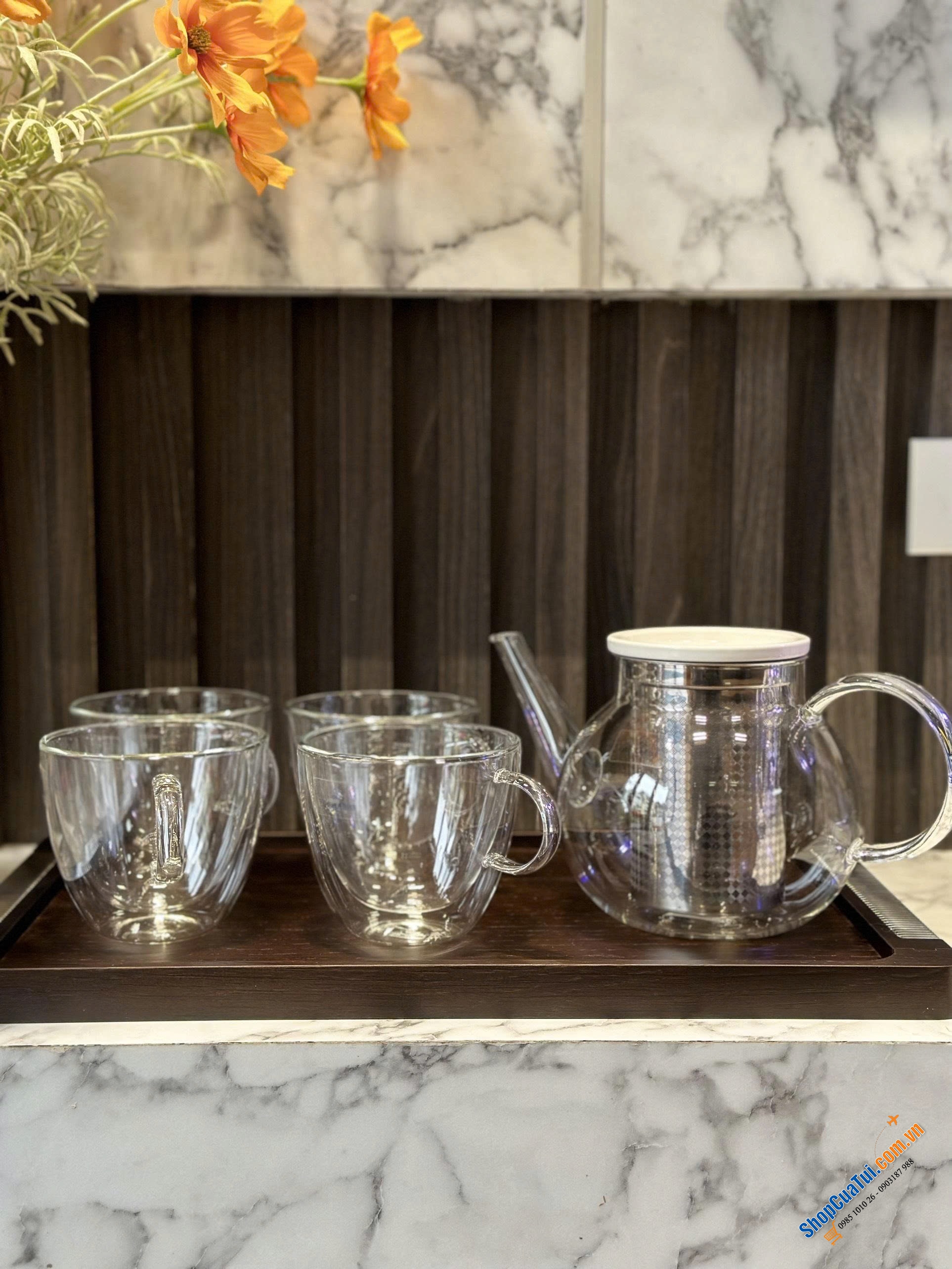 Sét 4 cốc uống trà nóng lạnh Villeroy & Boch Artesano, 420 ml - Cốc 2 thành, 2 lớp size lớn để đựng đồ uống nóng