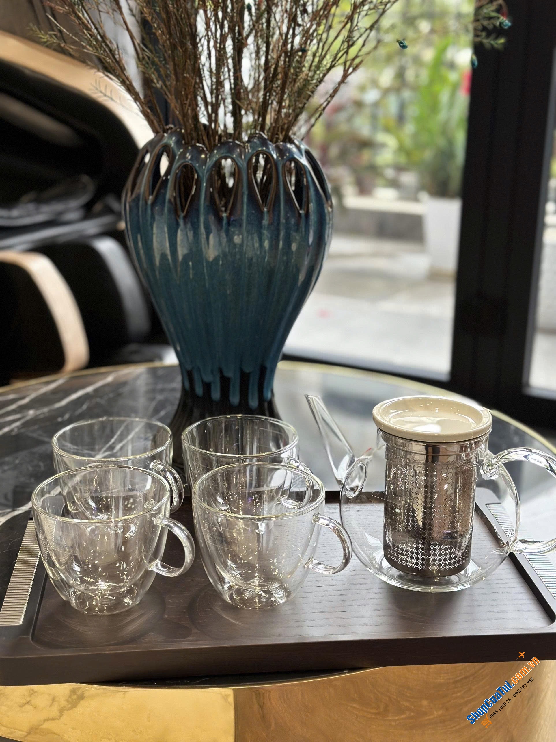 Sét 4 cốc uống trà nóng lạnh Villeroy & Boch Artesano, 420 ml - Cốc 2 thành, 2 lớp size lớn để đựng đồ uống nóng