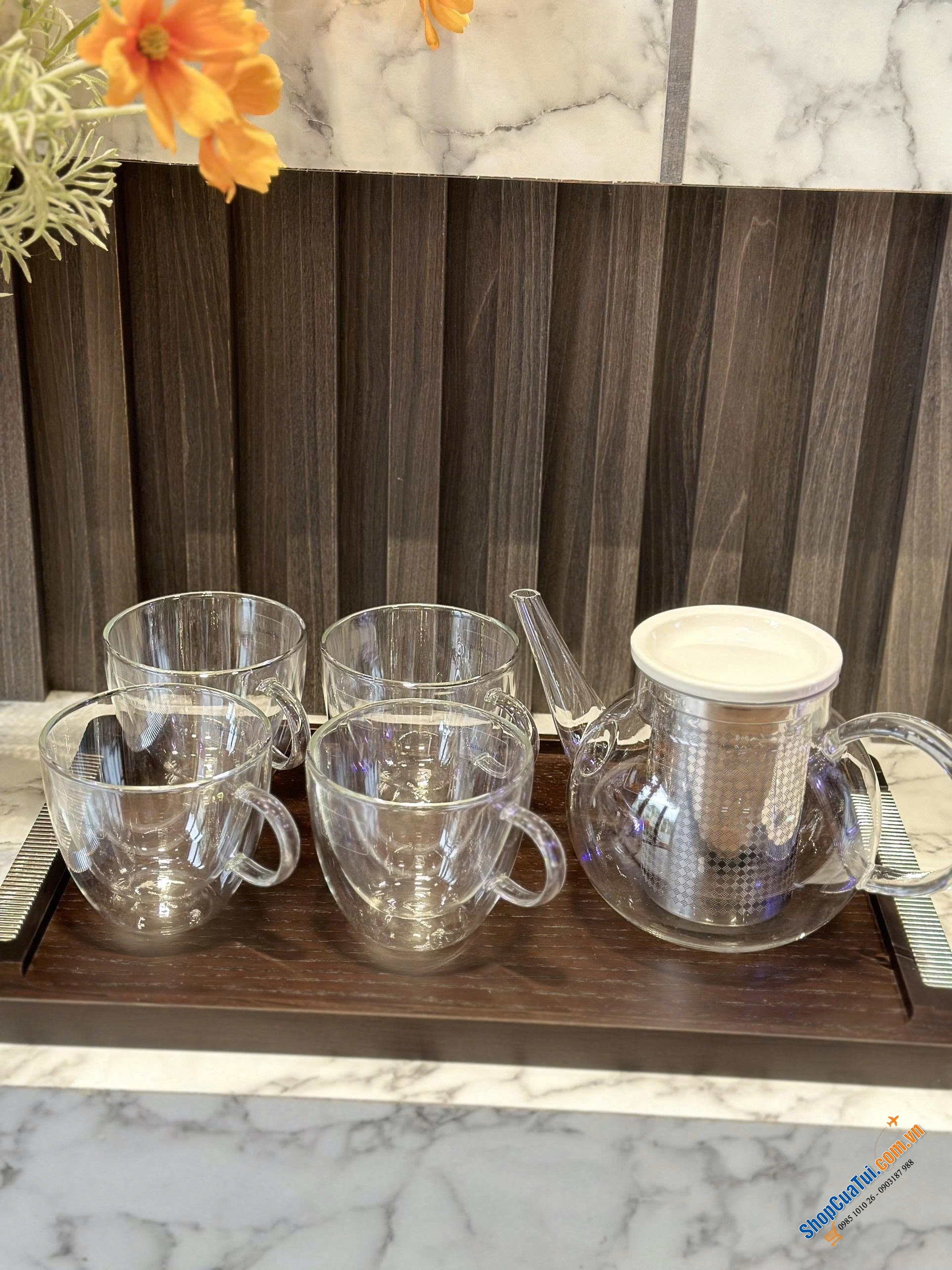 Sét 4 cốc uống trà nóng lạnh Villeroy & Boch Artesano, 420 ml - Cốc 2 thành, 2 lớp size lớn để đựng đồ uống nóng