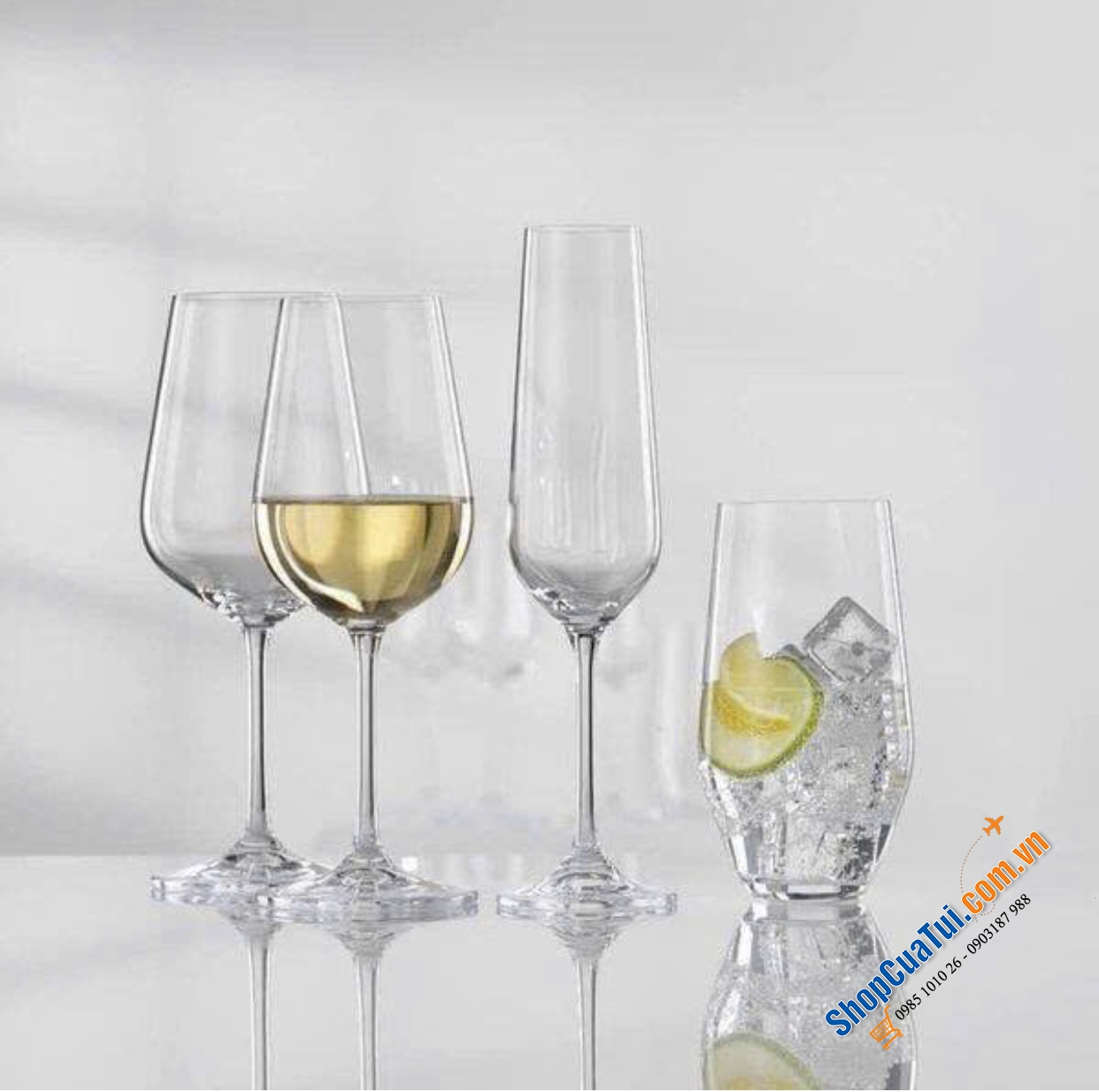 Bộ ly cốc pha lê 24 chiếc BOHEMIA gồm 4 loại ly - trải nghiệm nét sa hoa của giới quý tộc Châu Âu - Made in EU - Siêu xịn, ly siêu trong thượng hạng