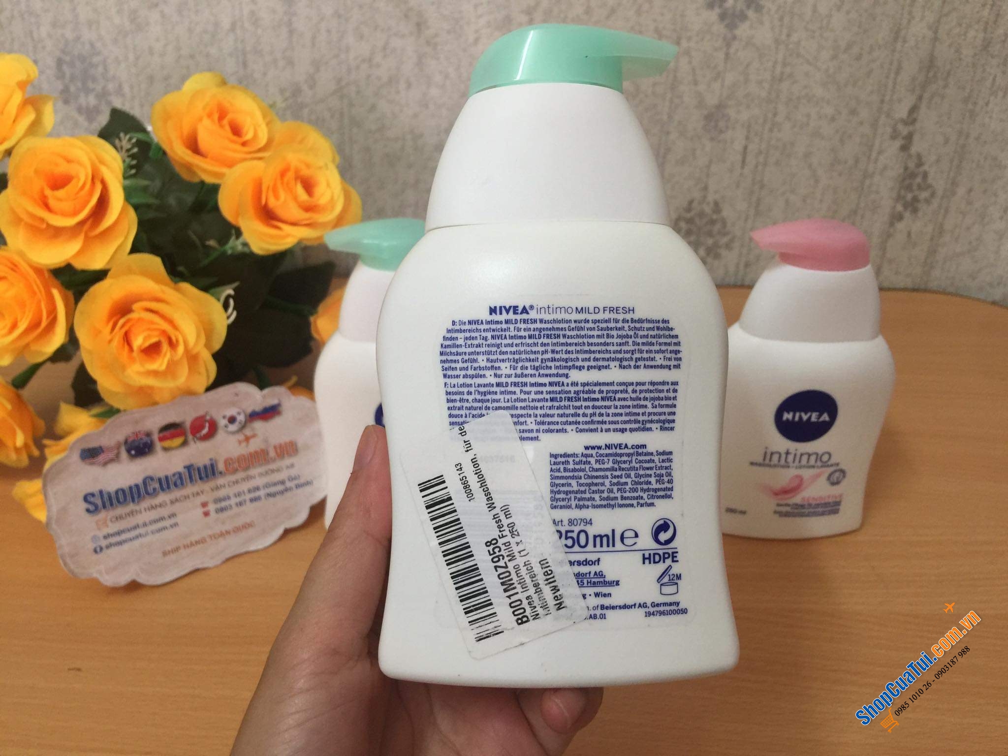 DUNG DỊCH VỆ SINH NIVEA INTIMO ĐỨC 250ml ĐƯỢC BÁC SĨ KHUYÊN DÙNG (xanh cho da thường, hồng cho da nhạy cảm)