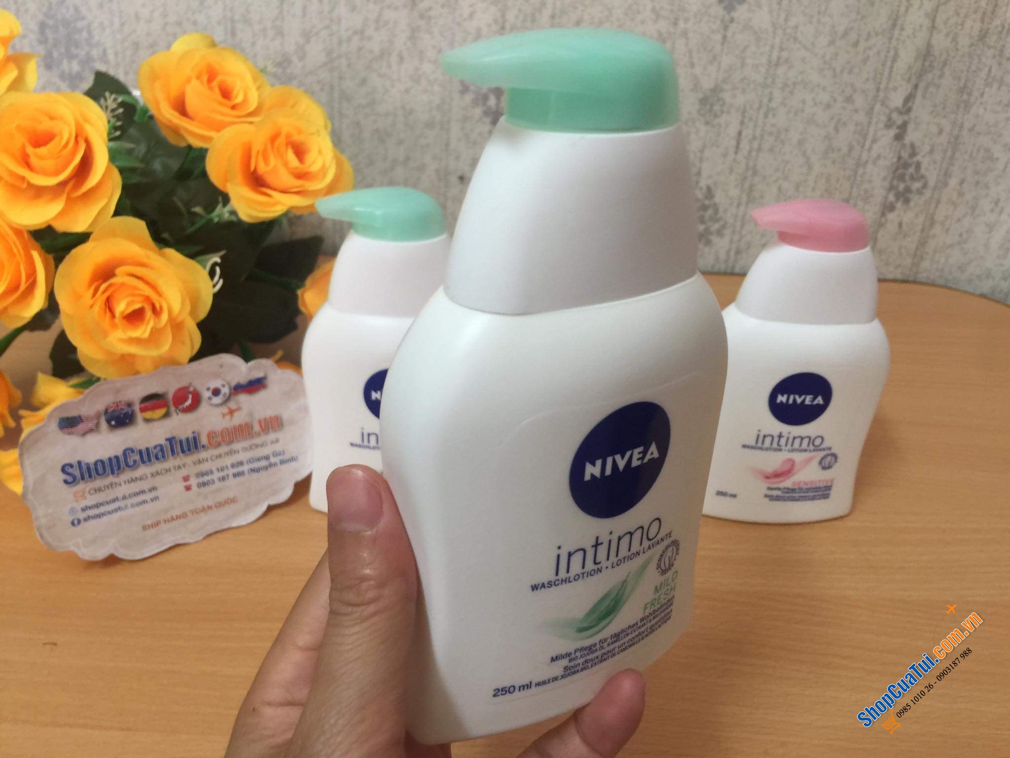 DUNG DỊCH VỆ SINH NIVEA INTIMO ĐỨC 250ml ĐƯỢC BÁC SĨ KHUYÊN DÙNG (xanh cho da thường, hồng cho da nhạy cảm)