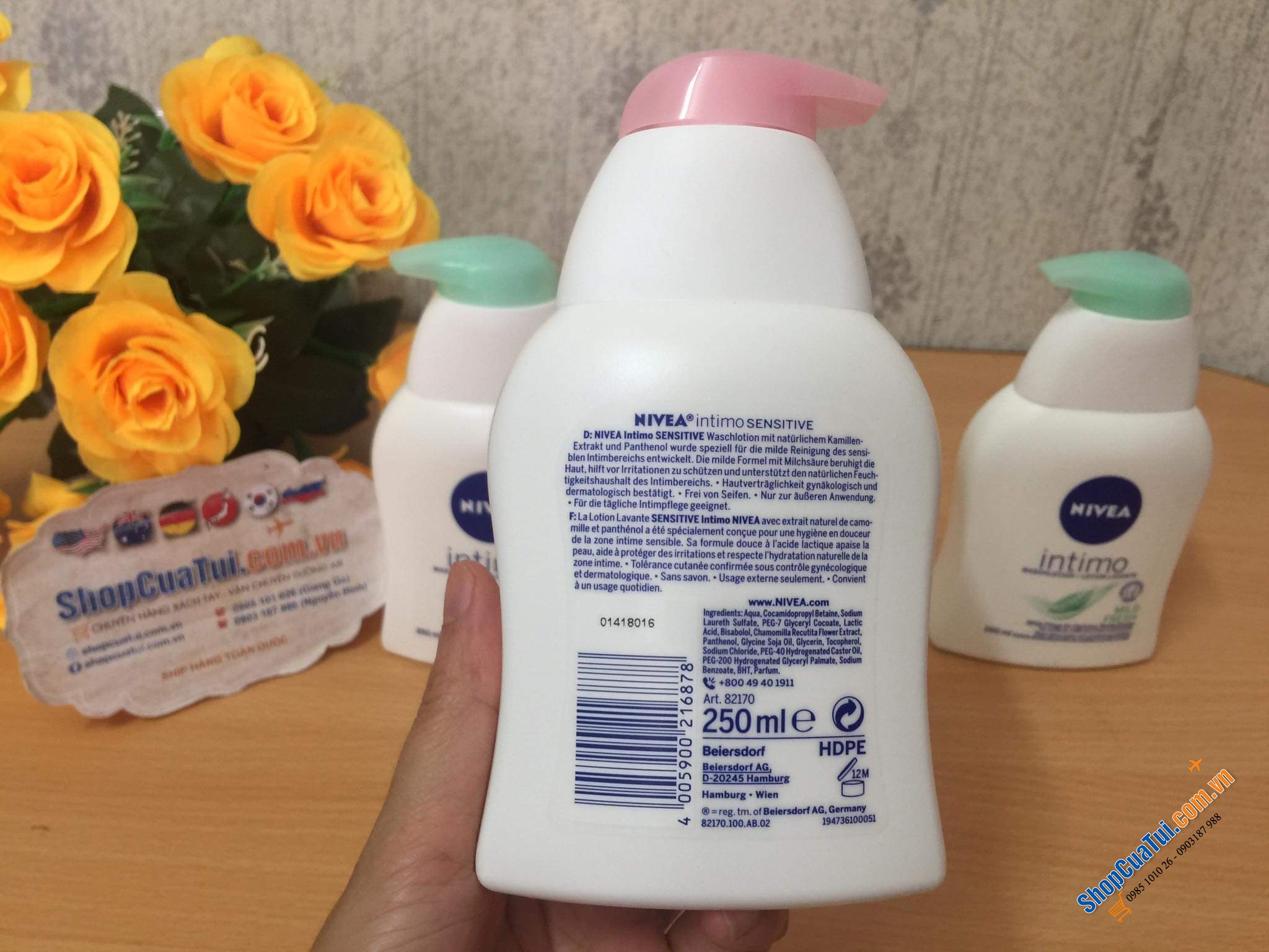 DUNG DỊCH VỆ SINH NIVEA INTIMO ĐỨC 250ml ĐƯỢC BÁC SĨ KHUYÊN DÙNG (xanh cho da thường, hồng cho da nhạy cảm)