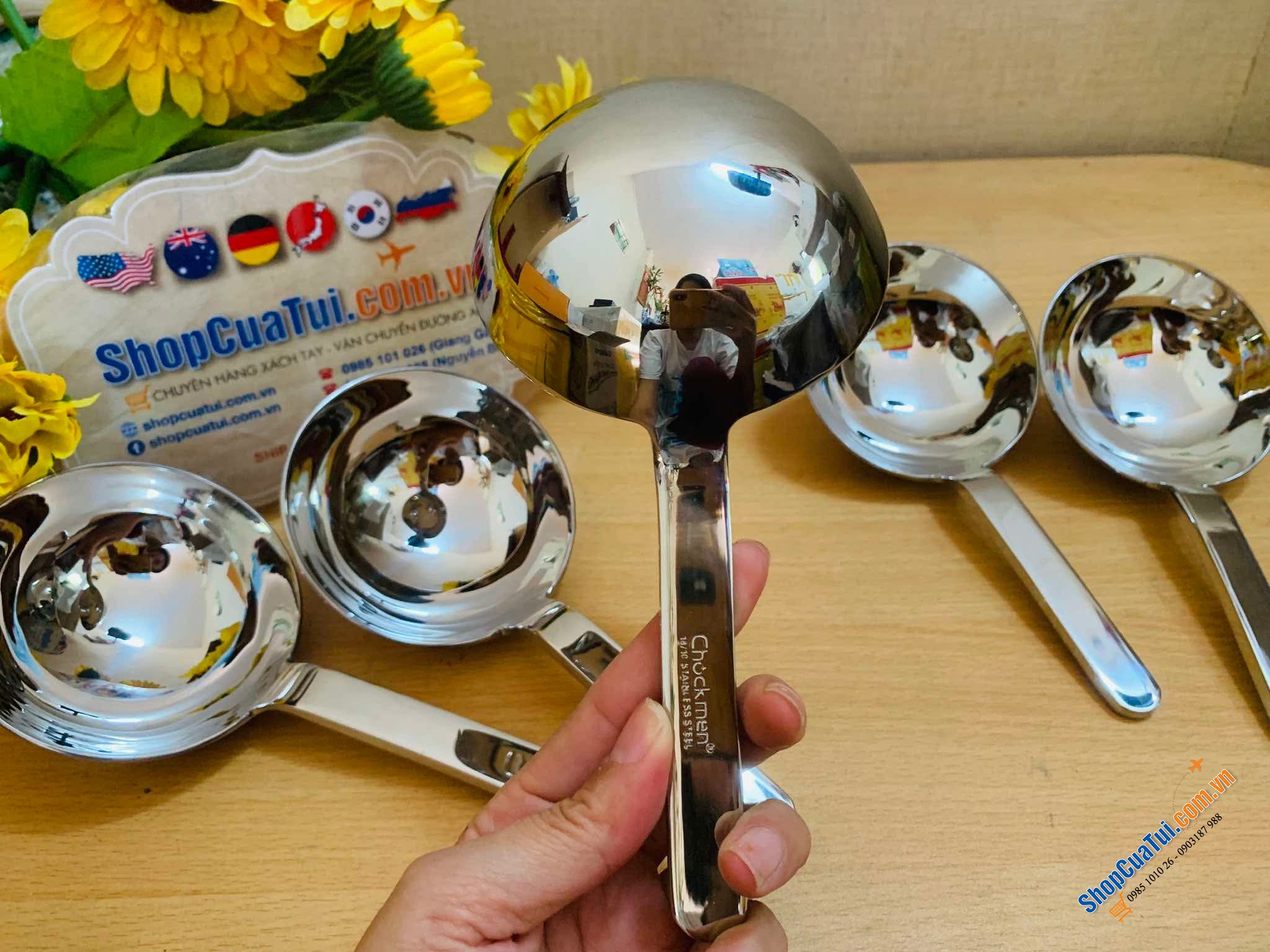 Muôi canh cán ngắn Chockmen 19cm.