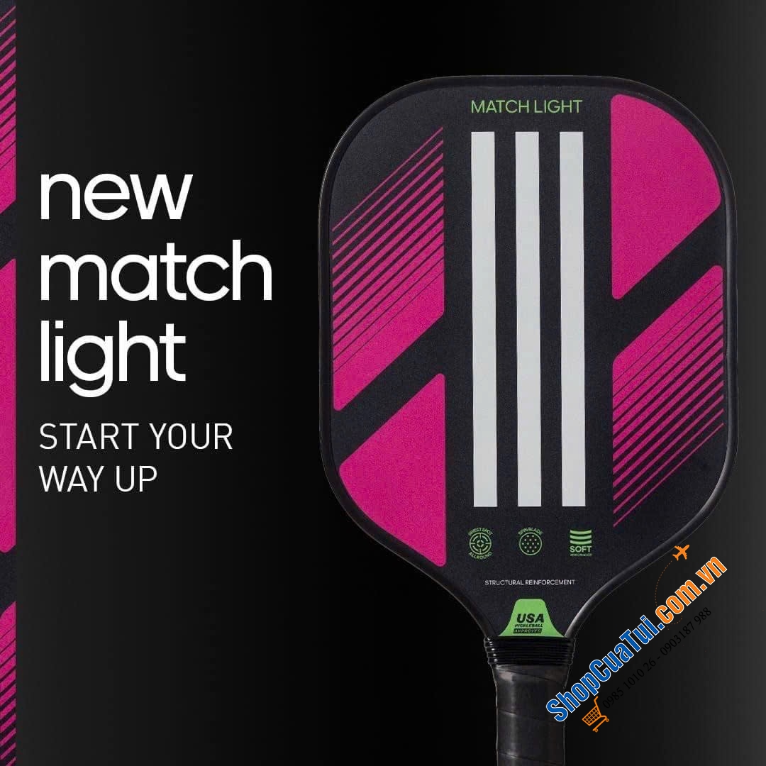 Vợt Pickleball Adidas Match Light 2 - hoàn hảo cho những người chơi pickleball đang tìm kiếm cách xử lý tốt nhất - Made in USA