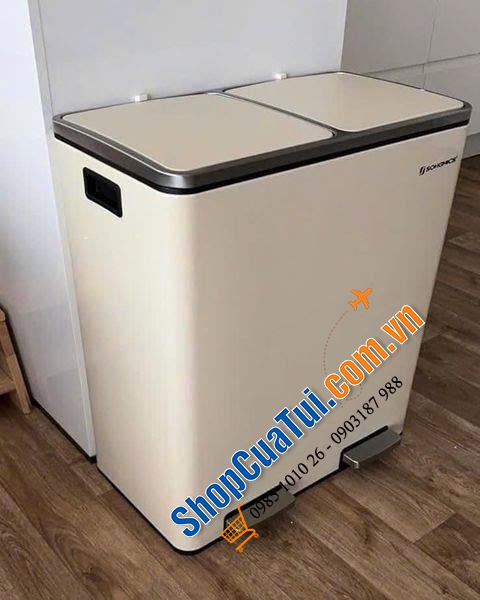 Thùng rác nhà bếp Songmics LTB060A01 màu Almond dung tích 60L siêu xịn và sang