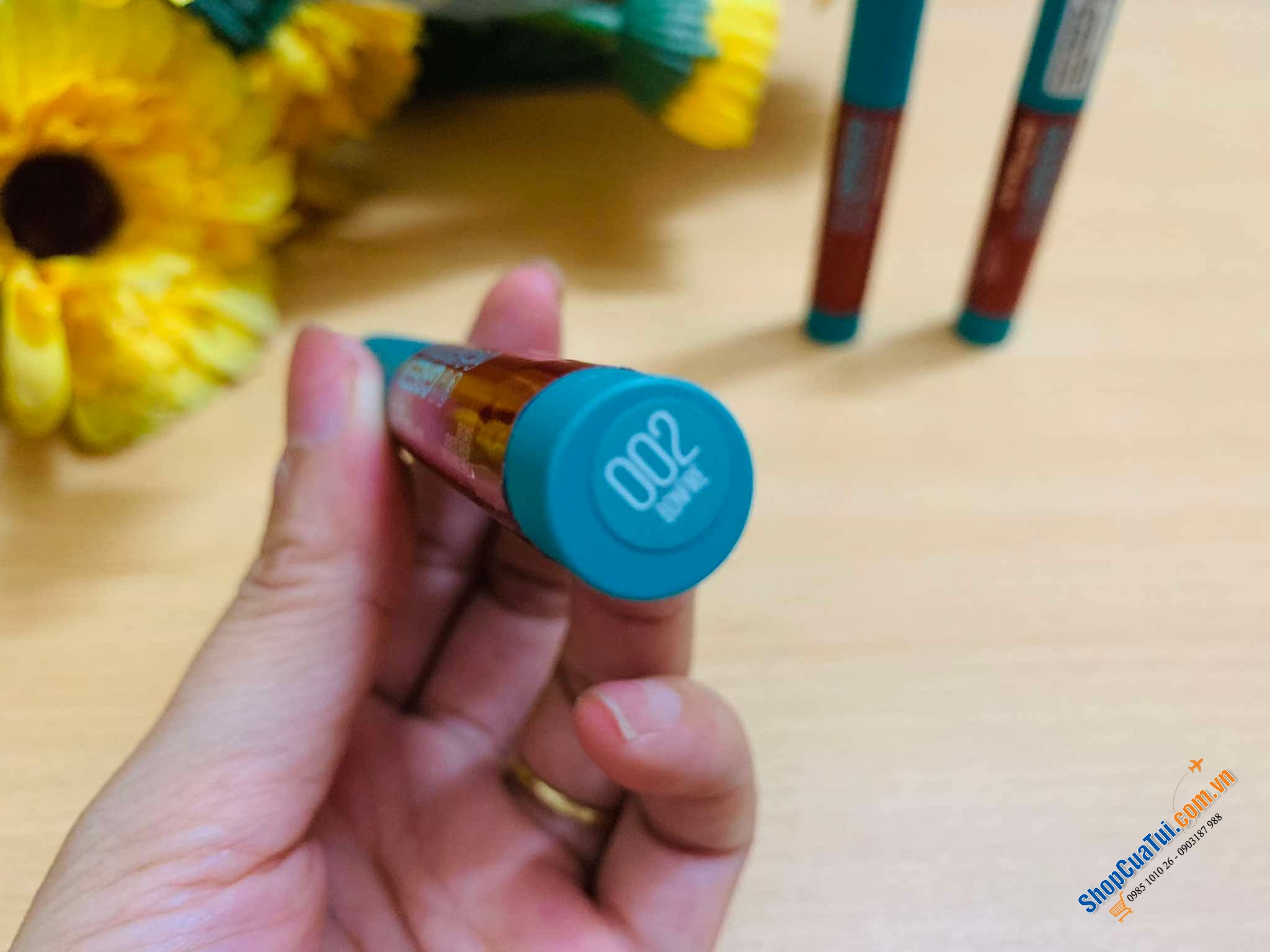 Son Maybelline Green Edition Balmy Lip Blush With Mango Oil Bonfire 002 phiên bản xanh