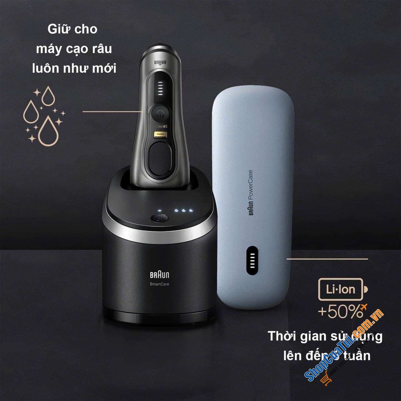 Máy cạo râu Braun Series 9 Pro+ 9577cc với Smart Care 6 in 1 và PowerCase, màu Bạc, bản 2023.