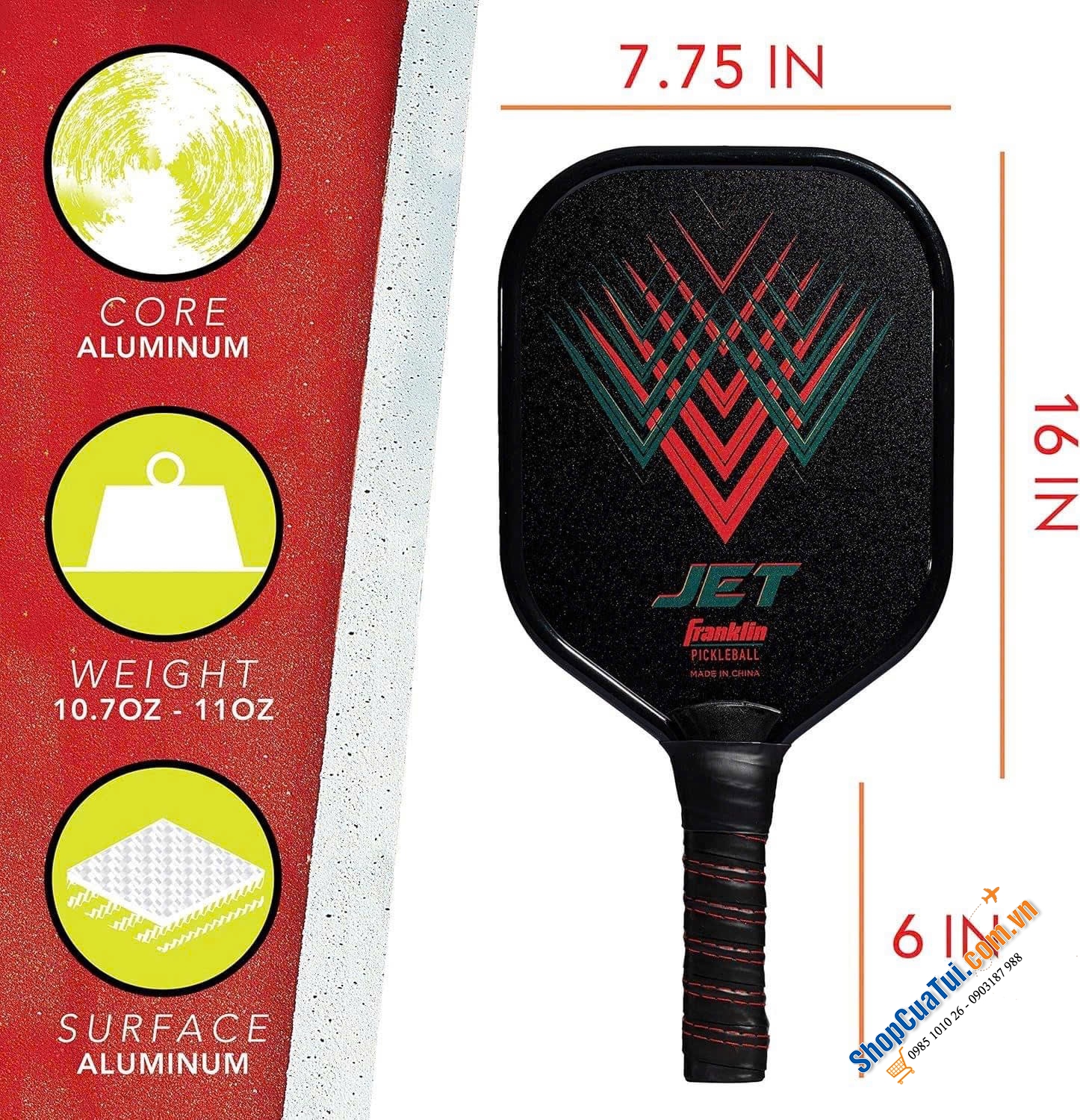 Vợt Pickleball Franklin Jet - đạt tiêu chuẩn dùng cho các giải đấu