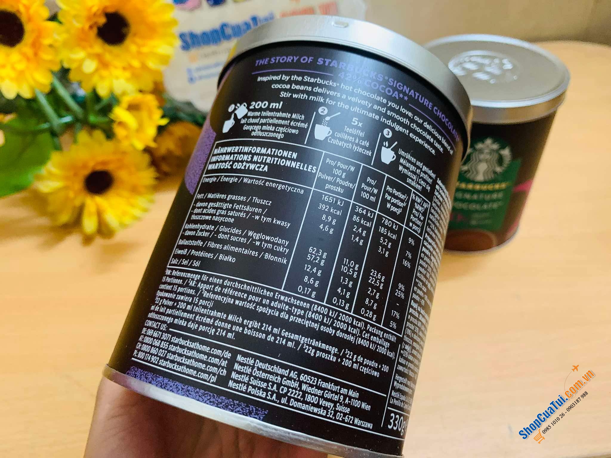 Hộp bột sô cô la STARBUCKS ĐỨC - Chocolate Frappuccino thơm ngon của Starbucks