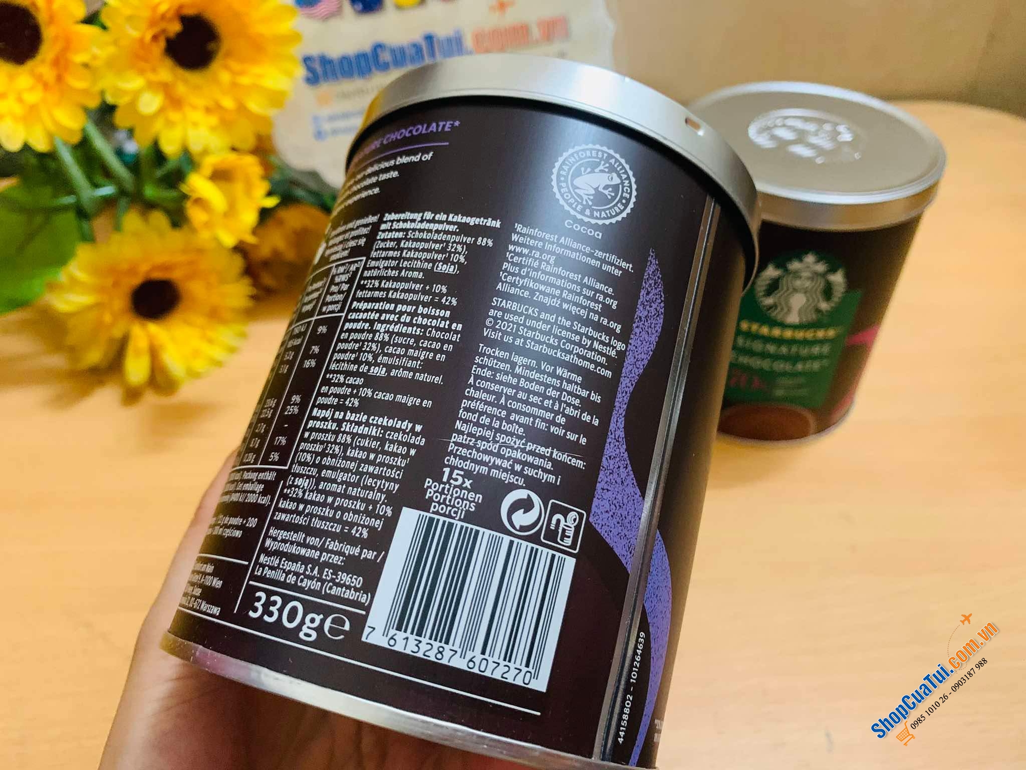Hộp bột sô cô la STARBUCKS ĐỨC - Chocolate Frappuccino thơm ngon của Starbucks