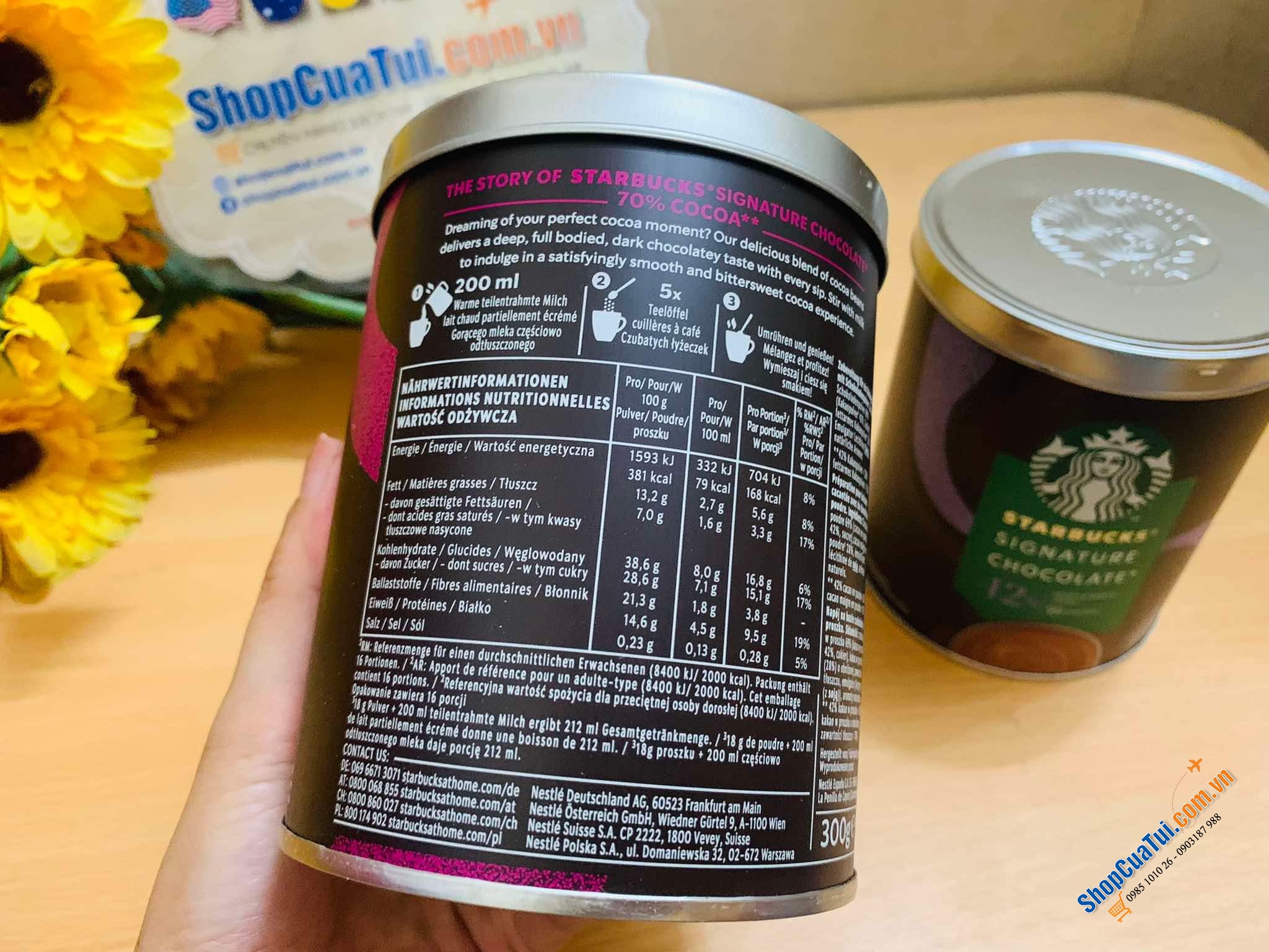 Hộp bột sô cô la STARBUCKS ĐỨC - Chocolate Frappuccino thơm ngon của Starbucks