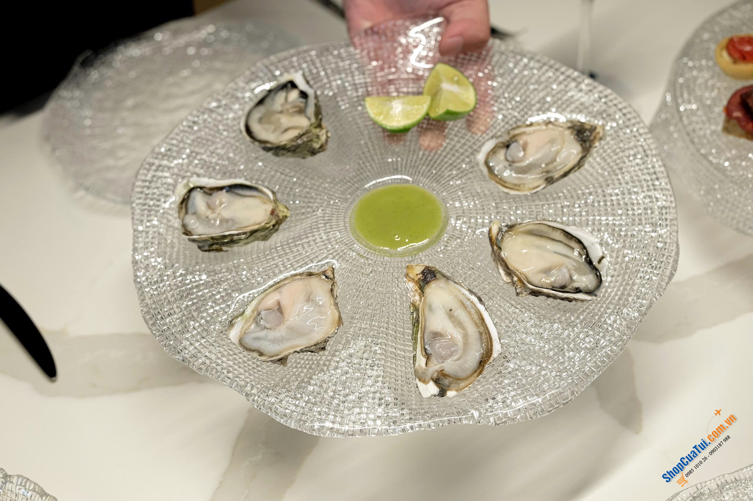 Đĩa pha lê IVV Diamante Oysters 34cm.