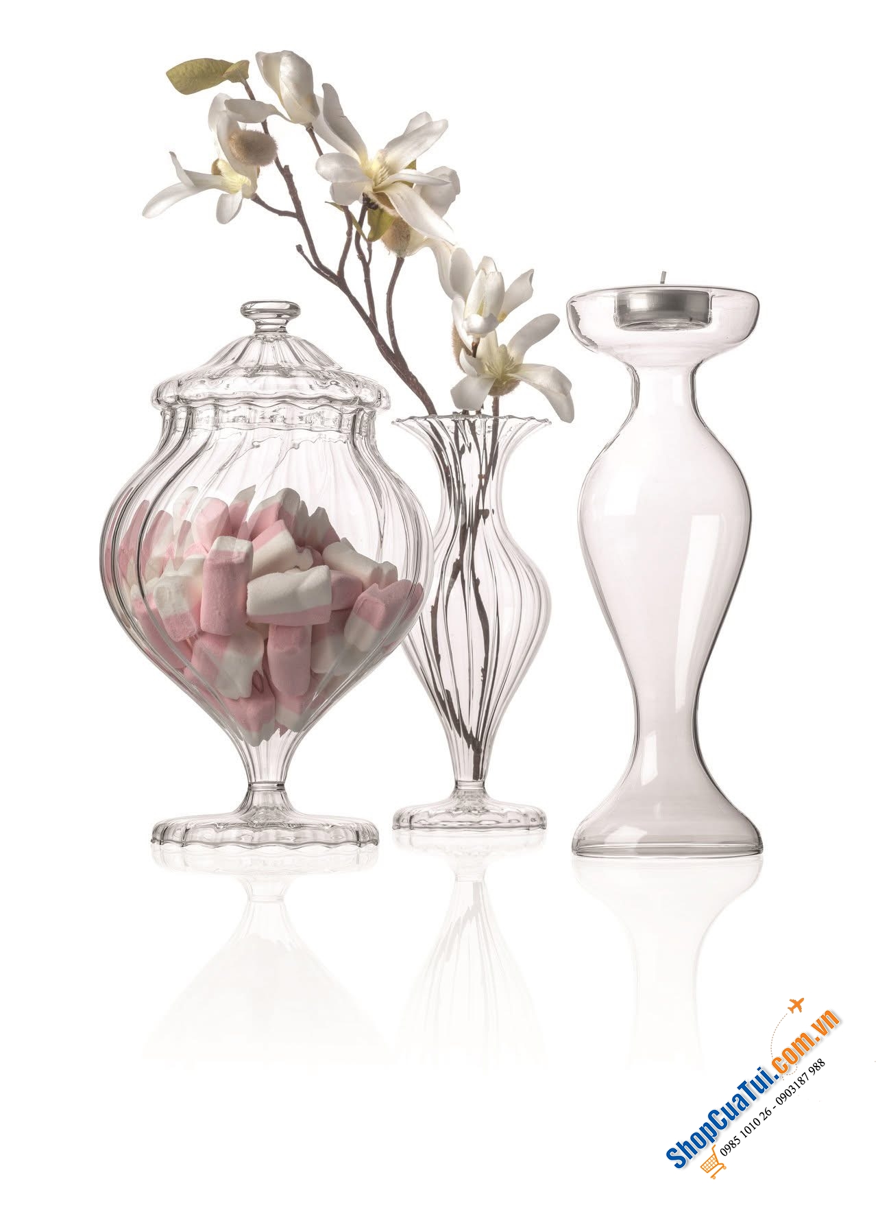 Hũ kẹo IVV Sahara trắng 25cm