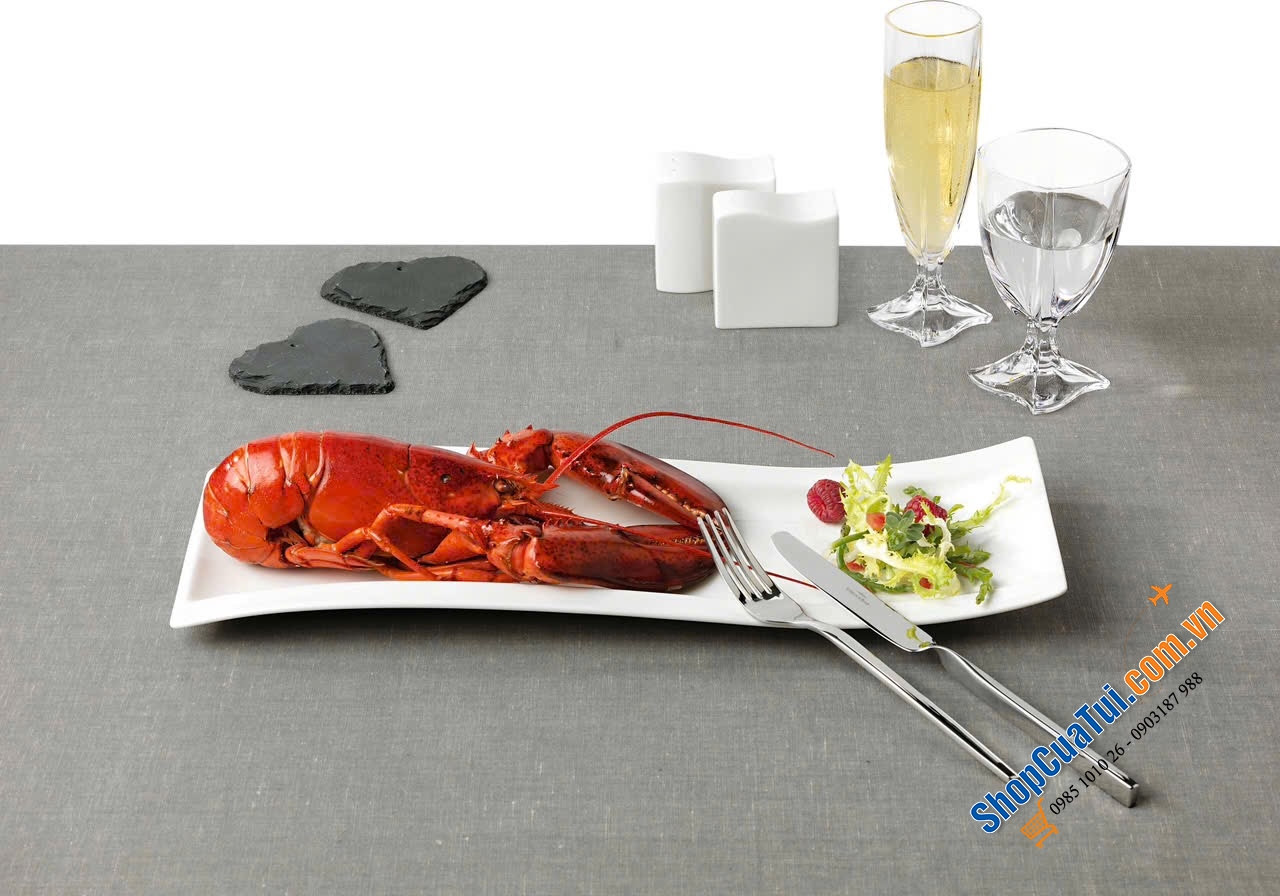 Đĩa dài 42cm x 15cm VILLEROY & BOCH NEW WAVE ANTIPASTI - MADE IN GERMANY - Dáng lượn sóng hiện đại