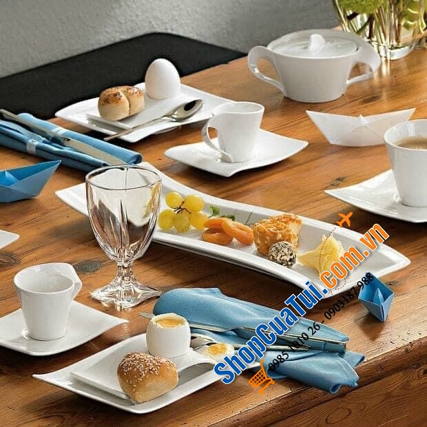 Đĩa dài 42cm x 15cm VILLEROY & BOCH NEW WAVE ANTIPASTI - MADE IN GERMANY - Dáng lượn sóng hiện đại