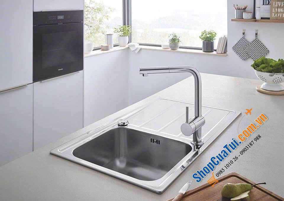 Vòi bếp Grohe Minta 32168000 made in Germany xịn sò - đầu vòi rút dây tiện lợi cho việc rửa những đồ bếp góc cạnh