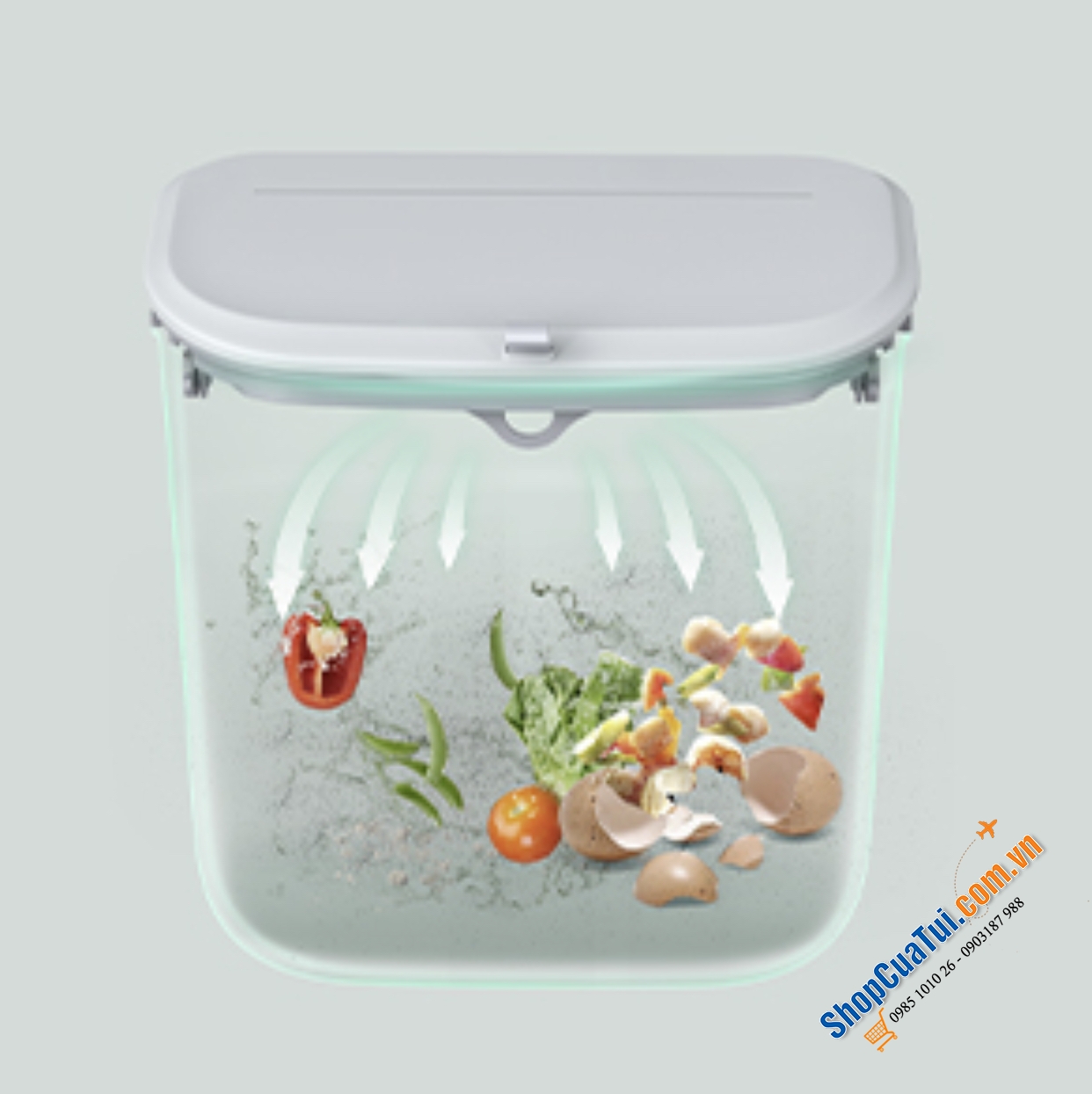 Thùng rác treo cánh tủ 9L Songmics LTB820G9 lật nắp 2 mặt, vừa tinh tế vừa hiện đại