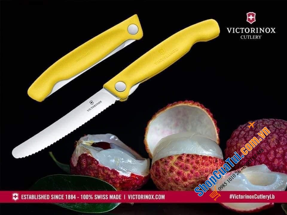 DAO gọt lưỡi răng cưa 11cm có thể gập Victorinox Thụy Sỹ rất đa năng