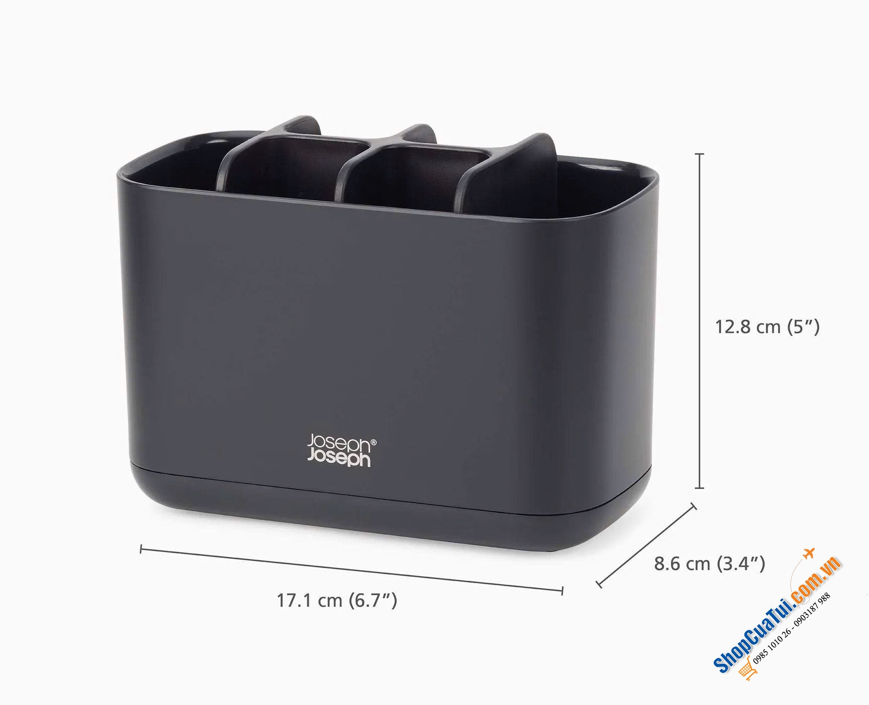 HỘP ĐỰNG BÀN CHẢI ĐÁNH RĂNG CỠ LỚN EASYSTORE JOSEPH JOSEPH LARGE 70599 MÀU ĐEN NHÁM.