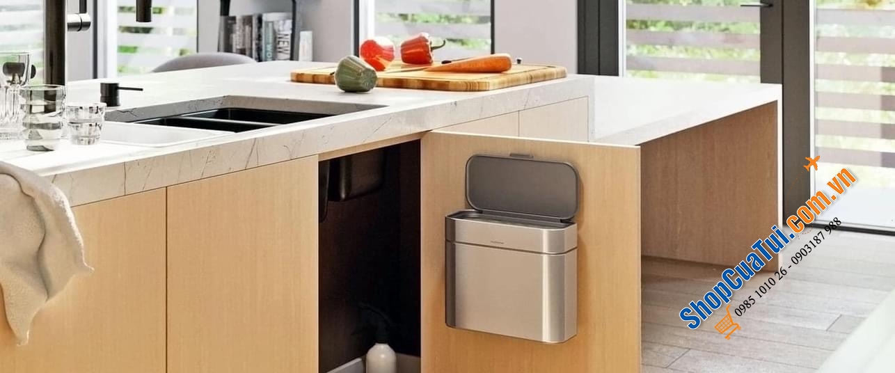 Thùng rác hữu cơ Simplehuman inox 4l.