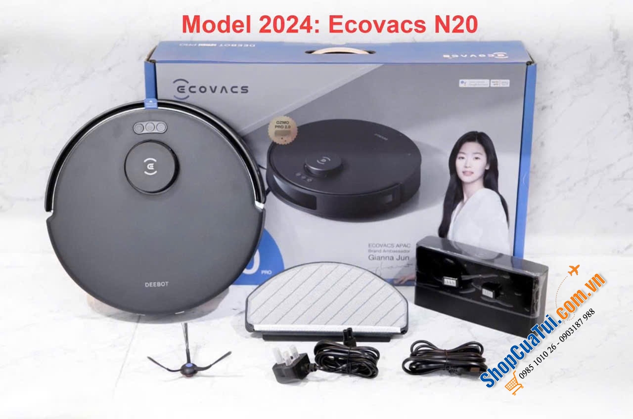 Model mới 2024: Robot hút bụi lau nhà Ecovacs N20 phiên bản nâng cấp của Ecovacs N10 (Bản quốc tế bảo hành 1 năm)