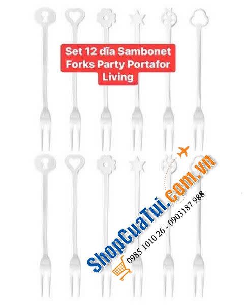 Set 12 dĩa Sambonet Forks Party Portafor Living Và Set 12 dĩa Party Sambonet Oriental Living.