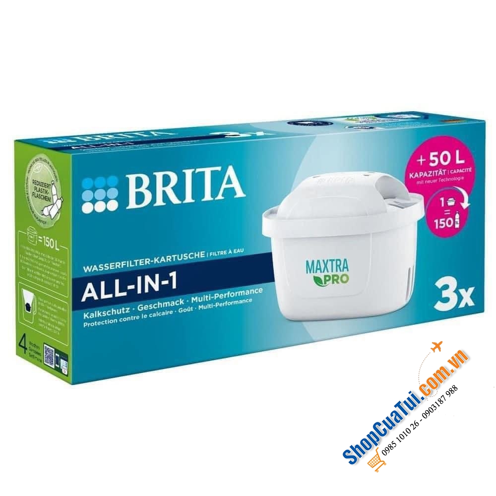 SET 3 LÕI LỌC NƯỚC BRITA MAXTRA PRO ALL-IN-1 - mang đến nước tinh khiết và ngon miệng