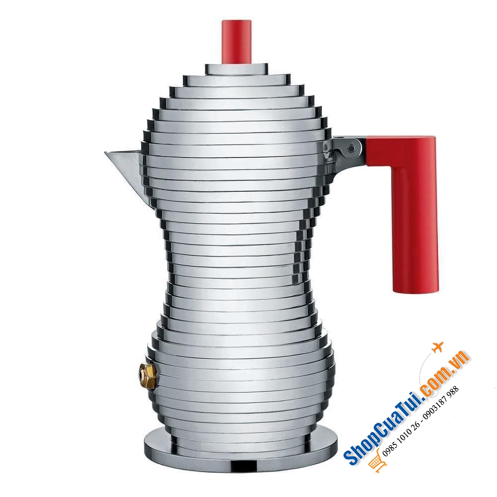 BÌNH PHA CAFÉ ESPRESSO MOCA POT 6 TÁCH KIỂU Ý ALESSI MDL02/6 R - Thương hiệu Ý, cafe chuẩn Ý