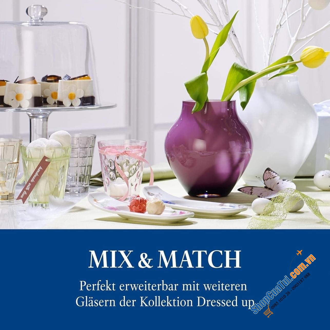 SET CỐC VILLEROY & BOCH DRESSED UP 200ML - Thương hiệu Đức - với 4 mẫu mã khác nhau, mỗi mẫu mang một phong cách riêng bằng thuỷ tinh pha lê