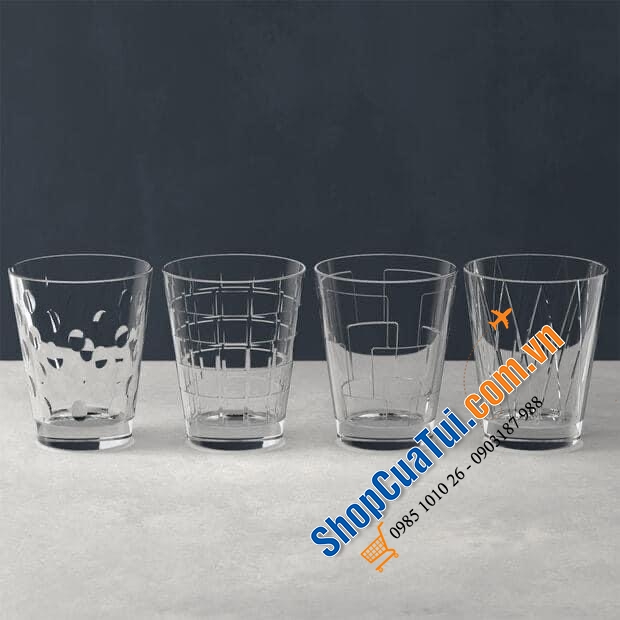SET CỐC VILLEROY & BOCH DRESSED UP 200ML - Thương hiệu Đức - với 4 mẫu mã khác nhau, mỗi mẫu mang một phong cách riêng bằng thuỷ tinh pha lê