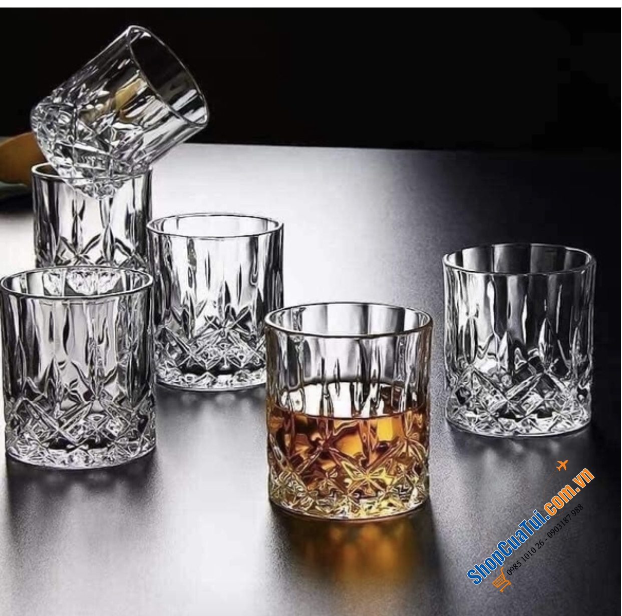 Set 6 cốc Bohemia Brixton Whisky 320ml - SX tại Séc.